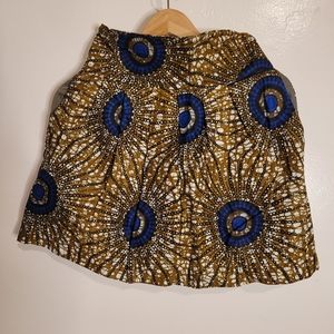 African wax fabric skirt, one size fits most! Patterned skirt
